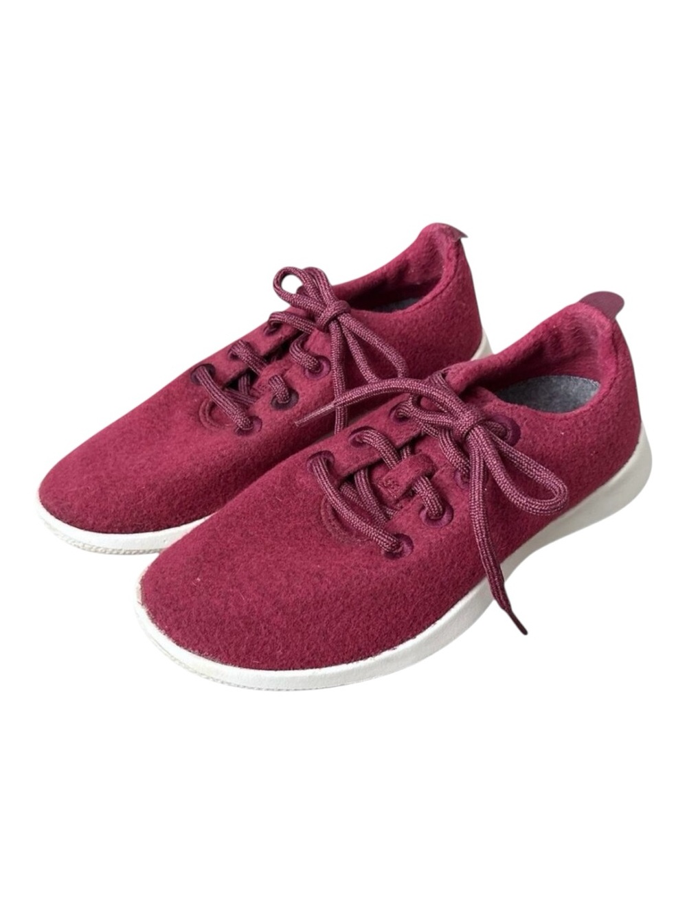 Allbirds Wool Runners Low Top Sneakers Women's 6 Burgundy Maroon Lace-Up Casual